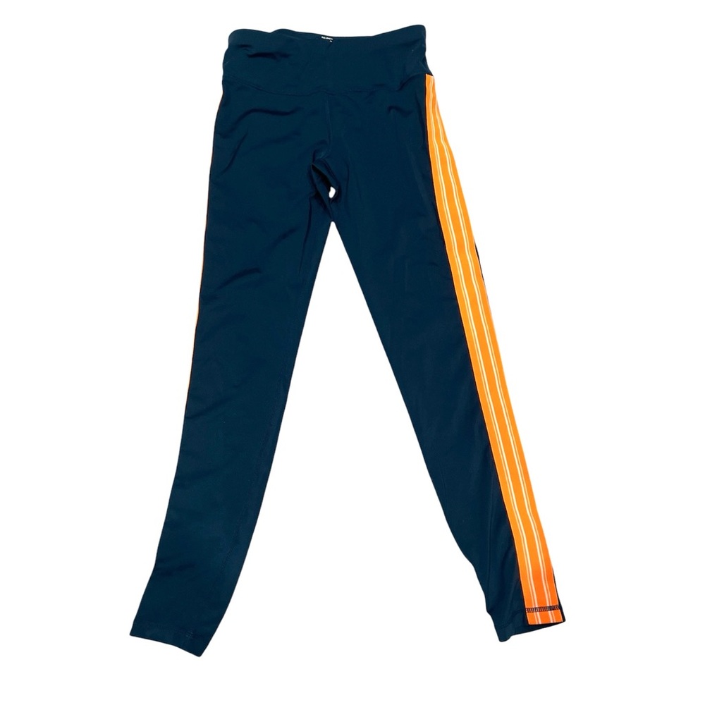 Sweaty Betty London Navy Blue Orange side stripe full length pants leggings XS
